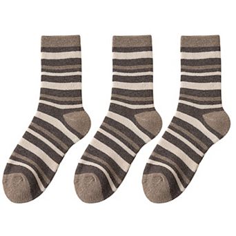 Women's 3 - Pack Colorblock Crew Socks with Soft Knit Fabric and Reinforced Heel and Toe