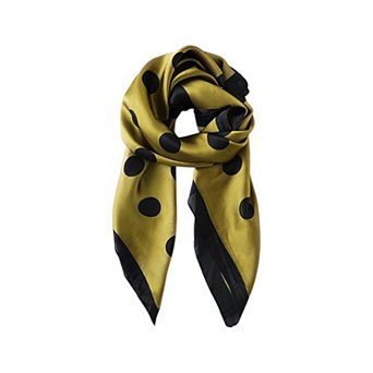 Women's Polka Dot Print Square Scarf with Soft Silky Fabric Lightweight Versatile Neck Accessory