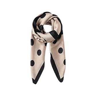 Women's Polka Dot Print Square Scarf with Soft Silky Fabric Lightweight Versatile Neck Accessory