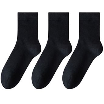Women's 3 - Pack Classic Crew Socks with Soft Stretch Knit Fabric and Comfortable Ribbed Cuff