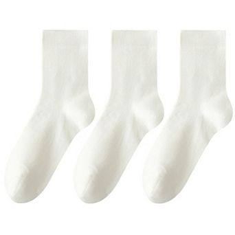 Women's 3 - Pack Classic Crew Socks with Soft Stretch Knit Fabric and Comfortable Ribbed Cuff