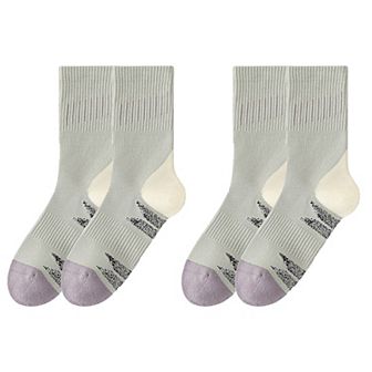 Women's 2-Pair Ribbed Crew Socks with Contrast Toe and Heel Design and Modern Abstract Knit Pattern