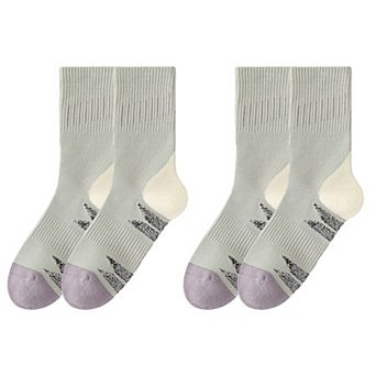 Women's 2-Pair Ribbed Crew Socks with Contrast Toe and Heel Design and Modern Abstract Knit Pattern
