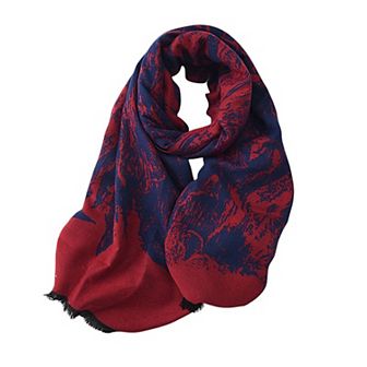 Women's Abstract Print Woven Scarf with Lightweight Fabric Modern Pattern and Frayed Edge Detailing