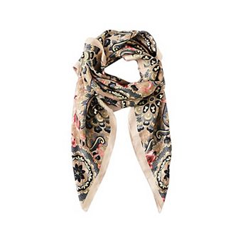 Women's Paisley Print Silky Scarf with Lightweight Soft Fabric Versatile Square Neck Accessory