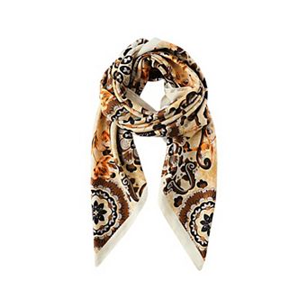 Women's Paisley Print Silky Scarf with Lightweight Soft Fabric Versatile Square Neck Accessory