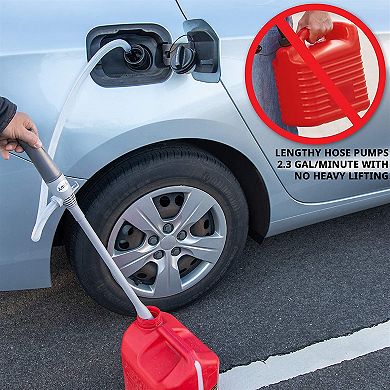 Jumbl Fuel Transfer Pump, Battery-Powered, 2.3 gal/Min Liquid Transfer for Water & More - Grey