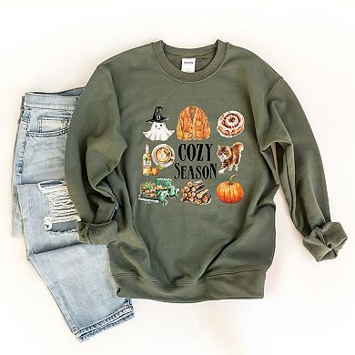 Cozy Season Watercolor Icons - Womens Sweatshirt
