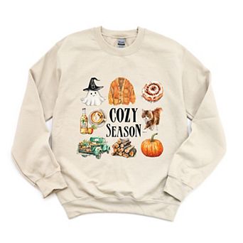 Cozy Season Watercolor Icons - Womens Sweatshirt
