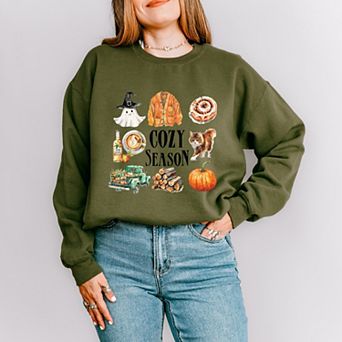 Cozy Season Watercolor Icons - Womens Sweatshirt