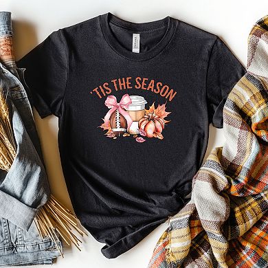 Coquette Tis The Season Fall - Womens Short Sleeve Graphic T-Shirt