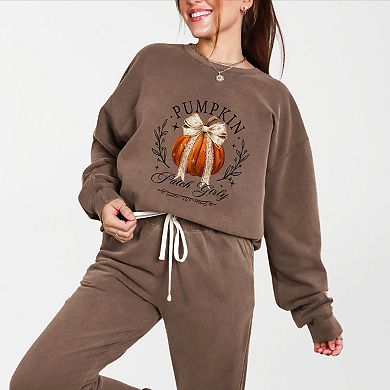 Coquette Pumpkin Patch Girly - Women's Lightweight Garment Dyed Sweatshirt