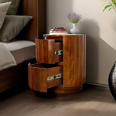 Carolina Chair & Table Accent Table with Grooves & 2 Drawers