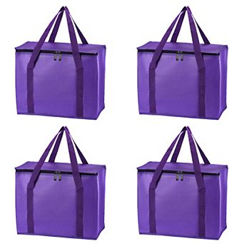 4 Pack Insulated Food Cool Warm Bag, Meal Cooler Warmer Grocery Tote Bag 22.8x13.8x15 Inch