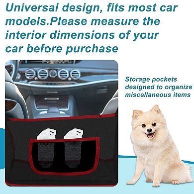 Dog Car Net Barrier, with Stretchable Storage Bag, Keep Pet Dogs in the Back Seats, Easy Install