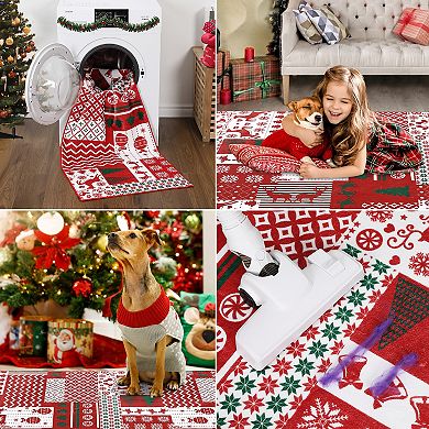 Garvee Machine Washable Christmas Non Slip Area Rug for Holiday Decor