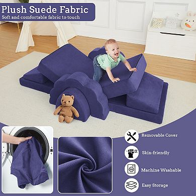 Garvee 11-Piece Kids Multifunctional Flower Style Play Couch Set