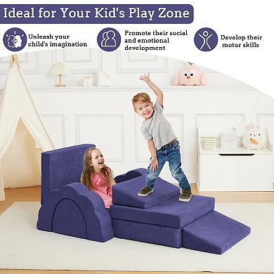 Garvee 11-Piece Kids Multifunctional Flower Style Play Couch Set