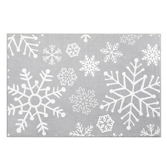 Garvee Machine Washable Snowflakes Chirstmas Rugs Non Slip Mat for Living Room Bedroom