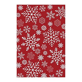 Garvee Machine Washable Snowflakes Chirstmas Rugs Non Slip Mat for Living Room Bedroom