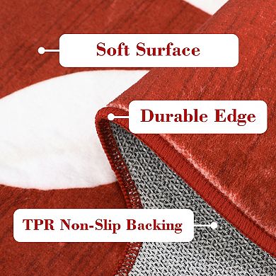 Garvee Snowflakes Christmas Area Rug Special Shaped Large Non Slip Carpet for Christmas Decor