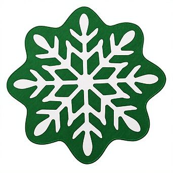 Garvee Snowflakes Christmas Area Rug Special Shaped Large Non Slip Carpet for Christmas Decor