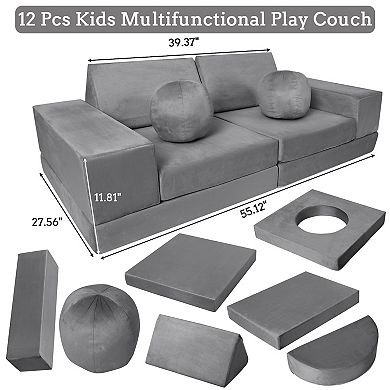 Garvee 12-Piece Kids Multifunctional Couch Set with Balls