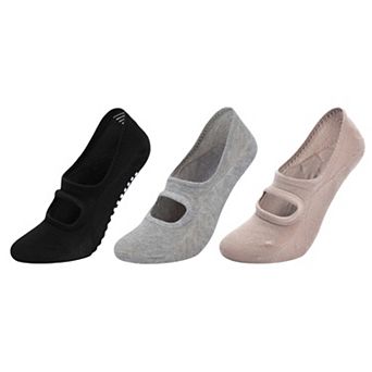 Women's 3-Pack Mary Jane Style Low Cut Non-Slip Grip Socks for Pilates Yoga and Everyday Comfort