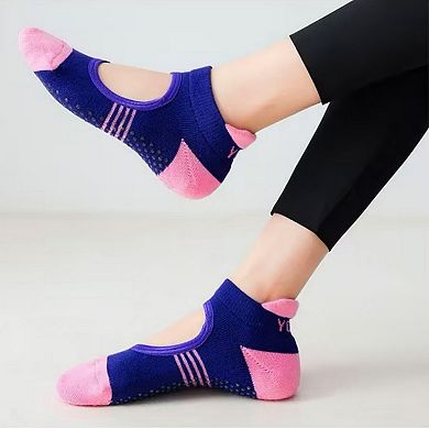 Women's 3-Pack Low Cut Performance Socks with Arch Support Cushioned Sole and Non-Slip Grip Heel