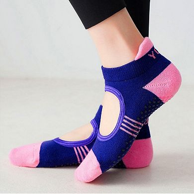 Women's 3-Pack Low Cut Performance Socks with Arch Support Cushioned Sole and Non-Slip Grip Heel