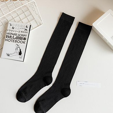 Women's 3-Pack Knee-High Ribbed Socks with Soft Stretch Knit Fabric and Lightweight Everyday Comfort