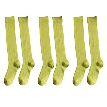 Women's 3-Pack Knee-High Ribbed Socks with Soft Stretch Knit Fabric and Lightweight Everyday Comfort