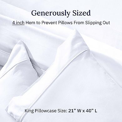 California Design Den 100% Cotton Pillow Cases Set of 2 - 400 Thread Count Sateen, Soft & Breathable