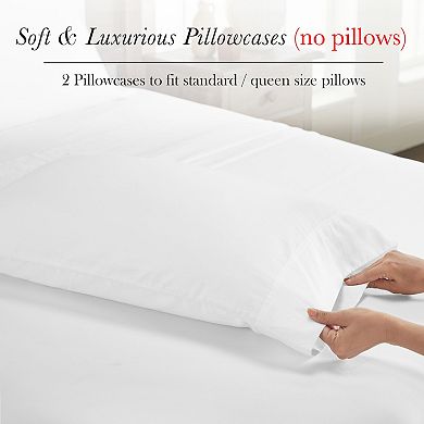 California Design Den 100% Egyptian Cotton Sateen Pillowcases Set of 2