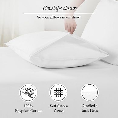 California Design Den 100% Egyptian Cotton Sateen Pillowcases Set of 2