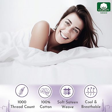 California Design Den Luxuriously Soft Pillow Cases Set of 2 - 1000 Thread Count 100% Cotton Sateen