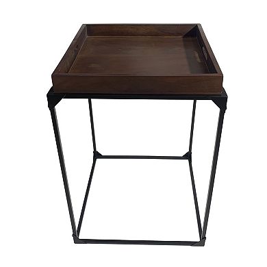 Carolina Chair & Table Removable Tray Accent Table with Metal Base