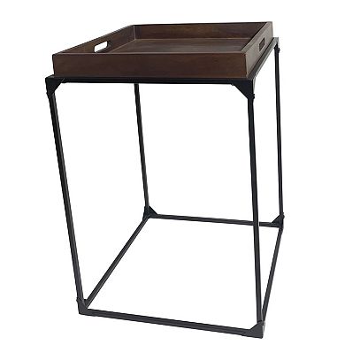 Carolina Chair & Table Removable Tray Accent Table with Metal Base