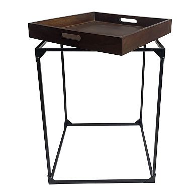 Carolina Chair & Table Removable Tray Accent Table with Metal Base