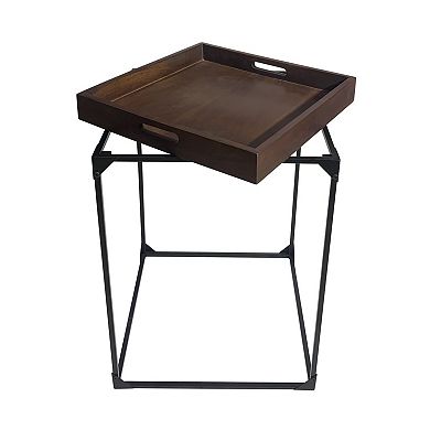 Carolina Chair & Table Removable Tray Accent Table with Metal Base