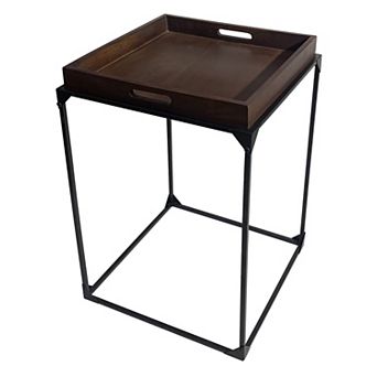 Carolina Chair & Table Removable Tray Accent Table with Metal Base