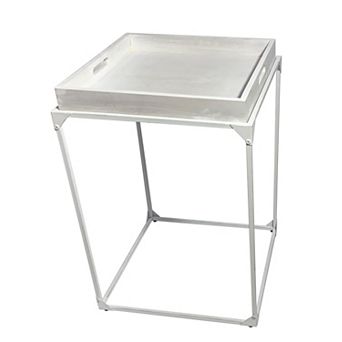 Carolina Chair & Table Removable Tray Accent Table with Metal Base