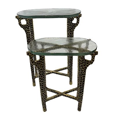 Carolina Chair & Table 2-pc. Hammered Glass Accent Table Set