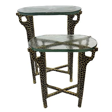 Carolina Chair & Table 2-pc. Hammered Glass Accent Table Set