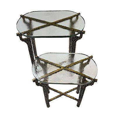 Carolina Chair & Table 2-pc. Hammered Glass Accent Table Set