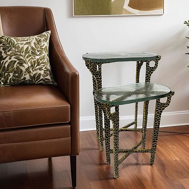 Carolina Chair & Table 2-pc. Hammered Glass Accent Table Set