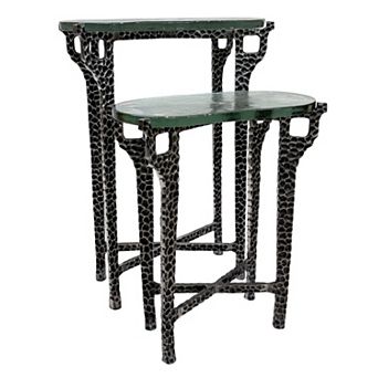 Carolina Chair & Table 2 pc Hammered Glass Accent Table Set