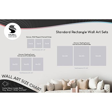 Stupell Home Decor Fun Dinosaurs 3-pk. Bathroom Tubs Canvas Wall Art Set