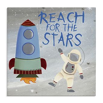 Stupell Home Decor Reach For The Stars Quote Canvas Wall Art