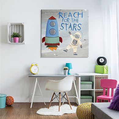 Stupell Home Decor Reach For The Stars Quote Canvas Wall Art